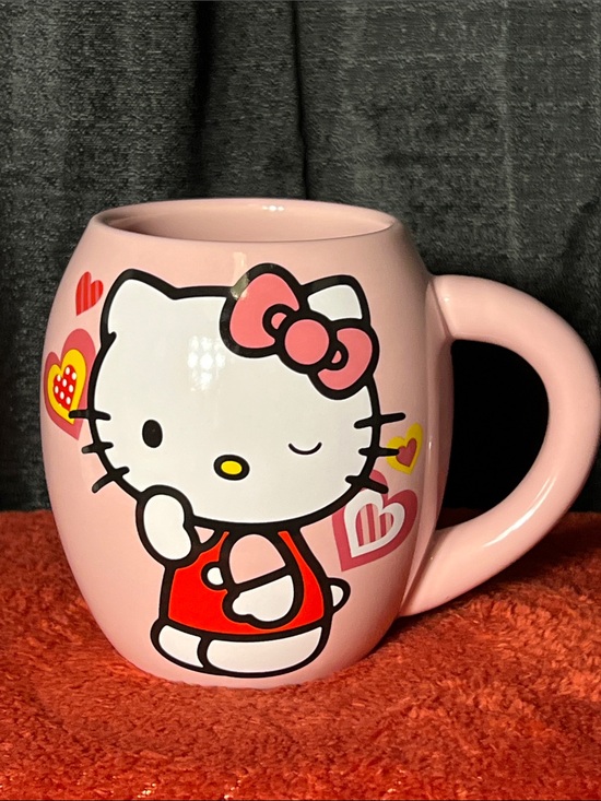 Hello Kitty Other - Hello Kitty Pink Ceramic Mug with Red and Yellow Accents
